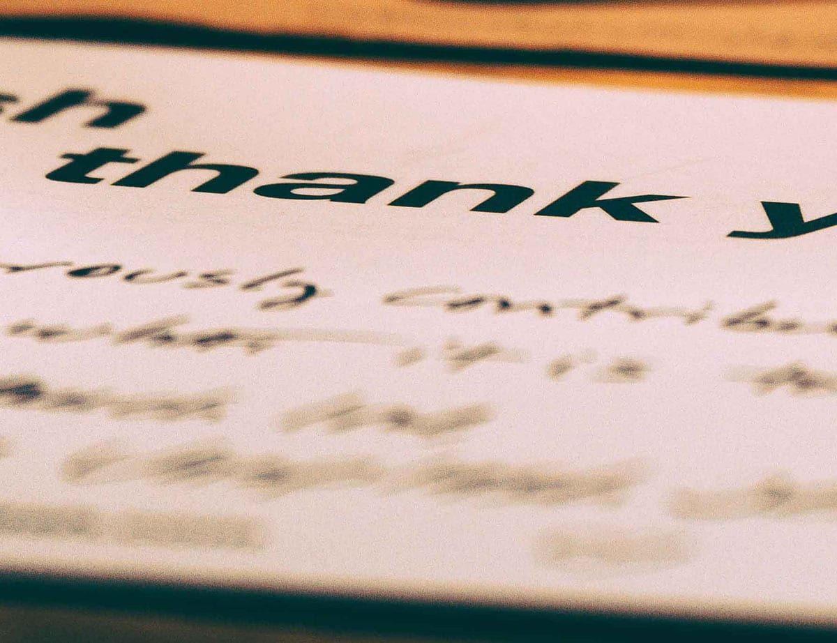 written gratitude message